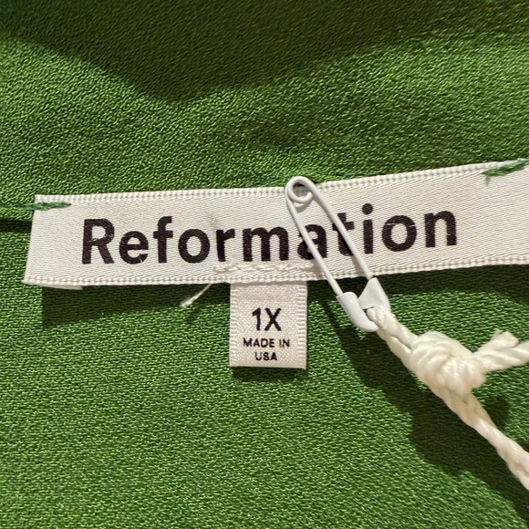 NWT Reformation Danika Dress Palm Green - Size 1x - Picture 8 of 9